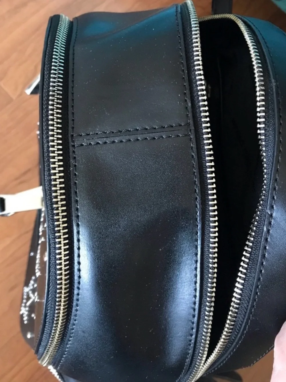 Michael Kors Black Leather Star-Studded Backpack - Picture 5 of 12